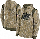 Men's Miami Dolphins Nike Camo 2021 Salute To Service Therma Performance Pullover Hoodie,baseball caps,new era cap wholesale,wholesale hats
